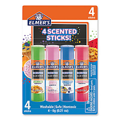 Elmer's Scented Glue Sticks, 0.21 oz, Dries in Assorted Colors, 4 Scents (2142958)
