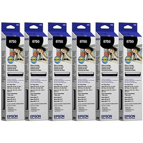 Epson 8750 Black Ribbon Cartridge 6-Pack