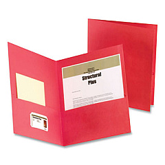 Oxford Extra-Large Twin Pocket Portfolio, 100-Sheet Capacity, 12 x 9, Red, 25/Box (5012658)