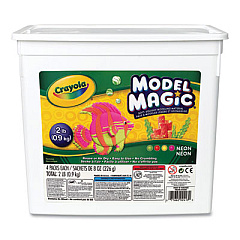 Crayola Model Magic Modeling Compound, 8 oz Packs, Assorted Neon Colors, 4 Packs/Box (232413)