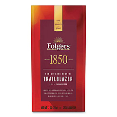 1850 Coffee, Trailblazer, Dark Roast, Ground, 12 oz Bag (60515EA)