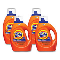 Tide HE Laundry Detergent, Original Scent, Liquid, 64 Loads, 92 oz Bottle, 4/Carton (40217)