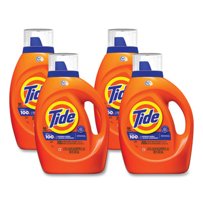 Tide HE Laundry Detergent, Original Scent, Liquid, 64 Loads, 92 oz Bottle, 4/Carton (40217)