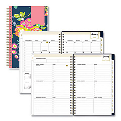 Blue Sky Day Designer Peyton Create-Your-Own Cover Weekly/Monthly Planner, Floral Artwork, 8 x 5, Navy Cover, 12-Month (Jan-Dec): 2023 (103620)