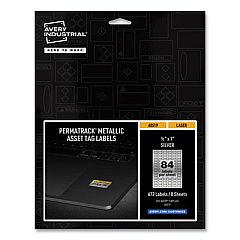 Avery PermaTrack Metallic Asset Tag Labels, Laser Printers, 0.5 x 1, Silver, 84/Sheet, 8 Sheets/Pack