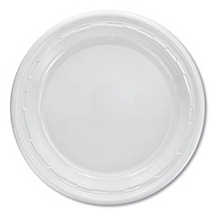 Dart Famous Service Impact Plastic Dinnerware, Plate, 10.25" dia, White, 500/Carton (10PWF)