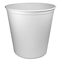Dart Double Wrapped Paper Bucket, Unwaxed, 165 oz, White, 100/Carton (10T1UU)