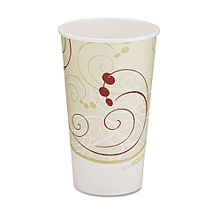 Dart Paper Hot Cups in Symphony Design, 16 oz, Beige, 1,000/Carton (316SMSYM)