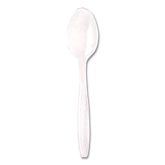 Dart Guildware Heavyweight Plastic Cutlery, Teaspoons, Clear, 1000/Carton (GDC7TS0090)