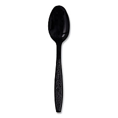 Dart Guildware Heavyweight Plastic Teaspoons, Black, 1000/Carton (GDR7TS)