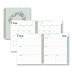 Blue Sky Laurel Weekly/Monthly Planner, Laurel Floral Artwork, 9 x 7, Green/Pink/Orange Cover, 12-Month (Jan to Dec): 2023 (135843)