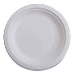 Eco-Products Renewable and Compostable Sugarcane Dinnerware, Plate, 10" dia, Natural White, 50/Pack (EPP005PK)
