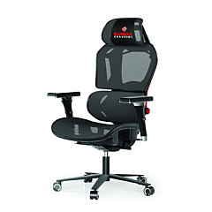 Eureka Typhon Hybrid Chair, Supports Up to 220 lb, 18.5" to 22.05" Seat Height, Black Mesh Seat, Black/Red Mesh Back, Black Base (GC05R)
