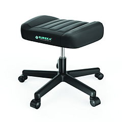 Eureka Footstool with Wheels, 19.25 x 17.38 x 14.63 to 17.75, Black (AR21B)