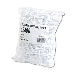 Tatco Crowd Control Stanchion Chain, Plastic, 40 ft, White (12400)