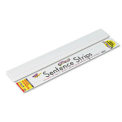 TREND Wipe-Off Sentence Strips, 24 x 3, White, 30/Pack (T4001)