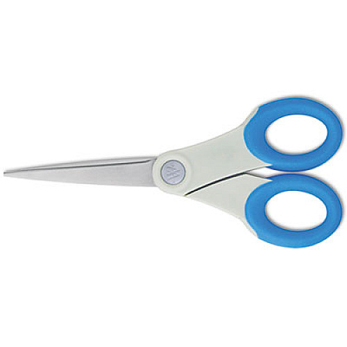 Westcott Scissors with Antimicrobial Protection, Pointed Tip, 7" Long, 3" Cut Length, Blue Straight Handle (14648)