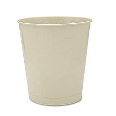 Rubbermaid Commercial Fire-Safe Wastebasket, Round, Steel, 6.5 gal, Almond (WB26AL)