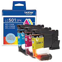 Brother LC5013PK 3-Pack Cyan, Magenta, Yellow Ink Cartridges