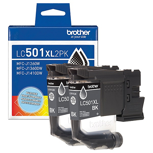 Brother LC501XL2PK 2-Pack High Yield Black Ink Cartridges