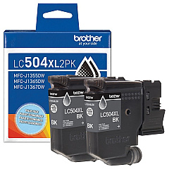 Brother LC504XL2PK Twin Pack High Yield Black Ink Cartridges