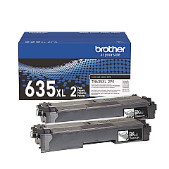Brother TN635XL2PK Twin Pack High Yield Black Toner Cartridges Brother TN635XL2PK Twin Pack High Yield Black Toner Cartridges