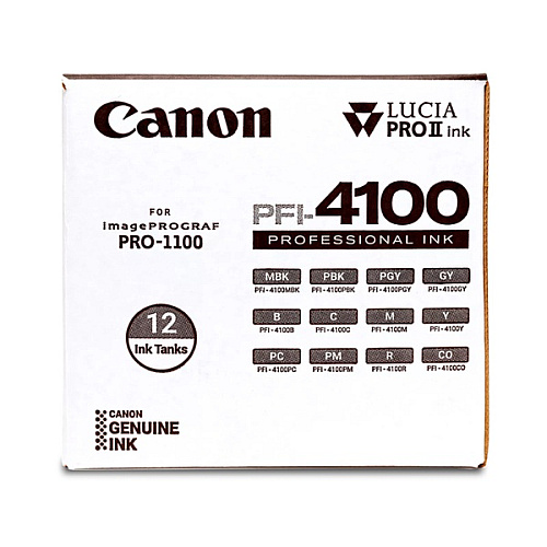 Canon PFI-4100 12-Cartridge Ink Set for imagePROGRAF PRO-1100 (6776C006)