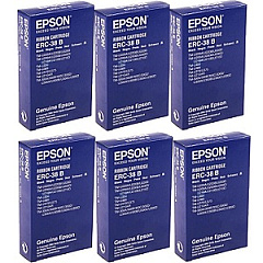 Epson ERC-38 Black Ribbon Cartridge 6-Pack