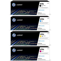 HP 414X High Yield Black, Cyan, Magenta, and Yellow Toner Cartridge 4-Pack W2020XQ1