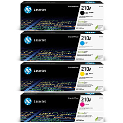 HP 210A Black, Cyan, Magenta, Yellow Toner Cartridge 4-Pack W2100AQ1