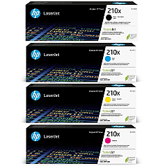 HP 210X Black, Cyan, Magenta, Yellow High Yield Toner Cartridge W2100XQ1