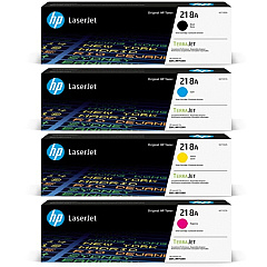 HP 218A Black, Cyan, Magenta, Yellow Toner Cartridge 4-Pack W2180AQ1 HP 218A Black, Cyan, Magenta, Yellow Toner Cartridge 4-Pack W2180AQ1