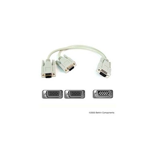 Belkin Display Splitter Hd15f/hd15m 1 Ft (F3G006-01)
