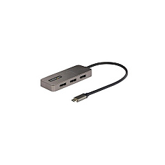StarTech Usb-c To Triple Displayport 1.4 Mst Hub, 4k 60hz, 1ft (30cm) Cable, Usb Type-c To Displayport 1.4 Multi-stream Transport Hub, Displayport Splitter (MST14CD123DP)
