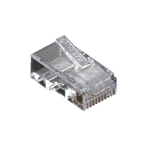 Black Box Cat5e Modular Plug For Round Solid/stranded Cable - Unshielded - 50-pack, Gsa, Taa (C5E-MP-U-50PAK)