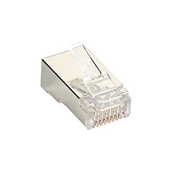 Black Box Cat6 Modular Plug For Round Solid/stranded Cable - Shielded - 50-pack, Gsa, Taa (C6-MP-S-50PAK)