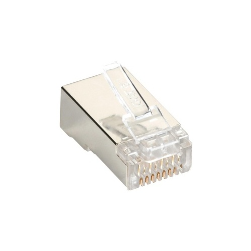 Black Box Cat6 Modular Plug For Round Solid/stranded Cable - Shielded - 50-pack, Gsa, Taa (C6-MP-S-50PAK)