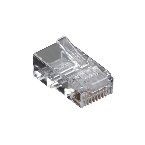 Black Box Cat6 Modular Plug For Round Solid/stranded Cable - Unshielded - 100-pack, Gsa, Taa (C6-MP-U-100PAK)