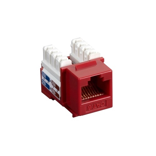 Black Box Cat6 Keystone Jack - Unshielded, Rj45, Red (CAT6J-RD)