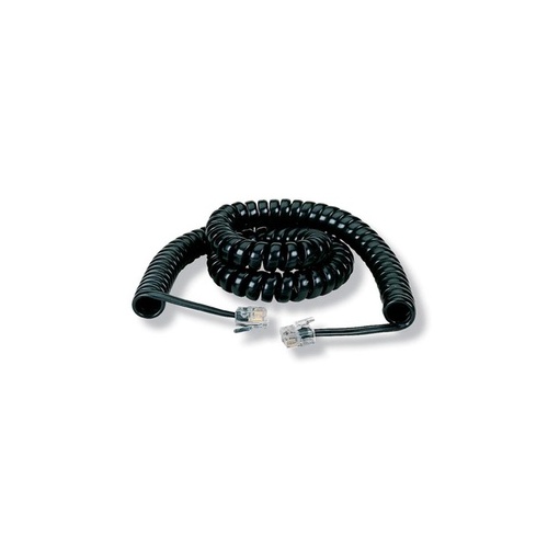 Black Box Coiled Telephone Handset Cord - Black, 12-ft. (3.7-m) (EJ300-0012)