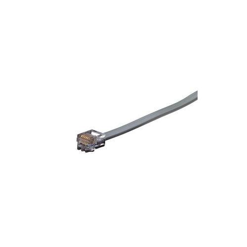 Black Box Flat Satin Telco Patch Cable - Stranded, Unshielded, Pvc, Straight-pin, 6-wire, Rj11, Male/male, Gray, 14-ft. (4.2-m) (EL06MS-14)