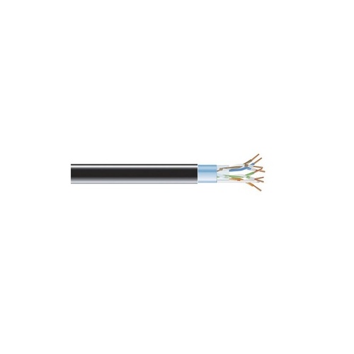 Black Box Cat5e 350-mhz Solid Ethernet Bulk Cable - Shielded (f/utp), Cmr Pvc, Black, 1000-ft. (304.8-m) Spool, Gsa, Taa (EVNSL0508A-1000)