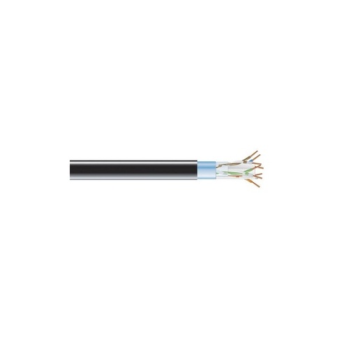 Black Box Cat6 400-mhz Solid Ethernet Bulk Cable - Shielded (f/utp), Cmp Plenum, Black, 1000-ft. (304.8-m) Spool, Gsa, Taa (EVNSL0618A-1000)