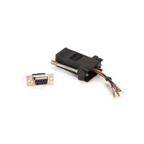 Black Box Db9 Female To Rj45f Modular Adapter Kit With Thumbscrews Black (FA4509F-BK)