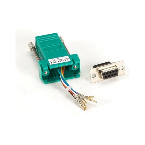 Black Box Db9 Female To Rj45f Modular Adapter Kit With Thumbscrews Green (FA4509F-GR)