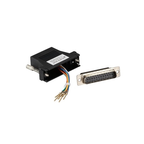 Black Box Modular Adapter Kit - Db25m To Rj45f With Thumbscrews Black (FA4525M-BK)
