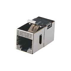 Black Box Cat6 Shielded Straight-pin Keystone Coupler Silver, Gsa, Taa (FM693)