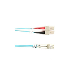 Black Box Om3 50/125 Multimode Fiber Optic Patch Cable - Ofnr Pvc, Sc To Lc, Aqua, 2-m (6.5-ft.) (FO10G-002M-SCLC)
