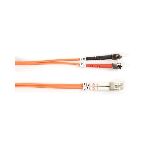 Black Box Om1 62.5/125 Multimode Fiber Optic Patch Cable - Ofnr Pvc, St To Lc, Orange, 5-m (16.4-ft.) (FO625-005M-STLC)