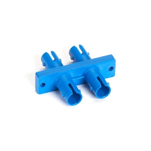 Black Box Fiber Optic Coupling-multimode-singlemode, Duplex, Ceramic Sleeve, Plastic Flange, Rectangular, St-st, Blue, Gsa, Taa (FOT112)
